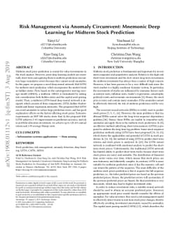 Risk Management via Anomaly Circumvent: Mnemonic Deep Learning for
  Midterm Stock Prediction