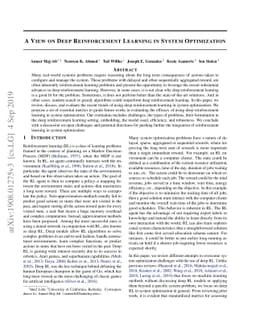 A View on Deep Reinforcement Learning in System Optimization