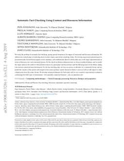 Automatic Fact-Checking Using Context and Discourse Information