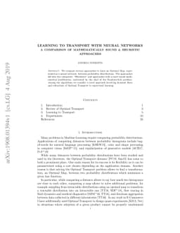 Learning to Transport with Neural Networks