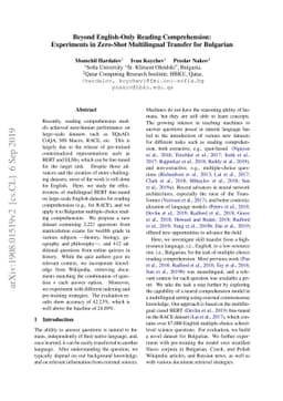 Beyond English-Only Reading Comprehension: Experiments in Zero-Shot
  Multilingual Transfer for Bulgarian