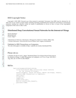 Distributed Deep Convolutional Neural Networks for the
  Internet-of-Things
