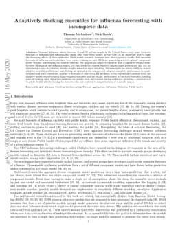 Adaptively stacking ensembles for influenza forecasting with incomplete
  data
