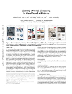 Learning a Unified Embedding for Visual Search at Pinterest