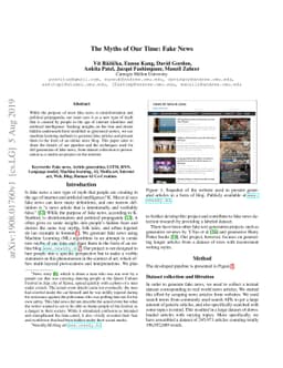The Myths of Our Time: Fake News
