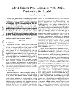 Hybrid Camera Pose Estimation with Online Partitioning for SLAM