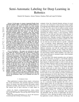 Semi-Automatic Labeling for Deep Learning in Robotics