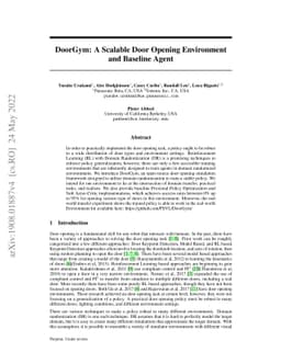 DoorGym: A Scalable Door Opening Environment And Baseline Agent