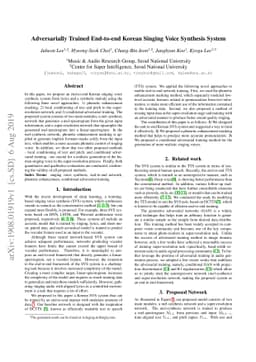 Adversarially Trained End-to-end Korean Singing Voice Synthesis System