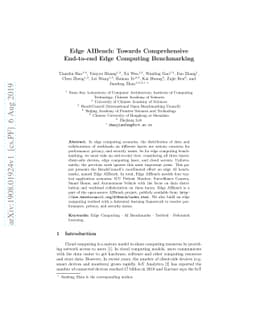 Edge AIBench: Towards Comprehensive End-to-end Edge Computing
  Benchmarking