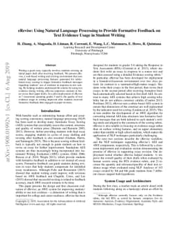 eRevise: Using Natural Language Processing to Provide Formative Feedback
  on Text Evidence Usage in Student Writing