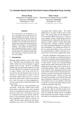 Co-Attention Based Neural Network for Source-Dependent Essay Scoring