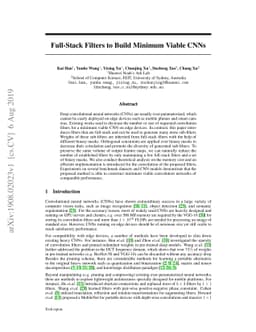 Full-Stack Filters to Build Minimum Viable CNNs
