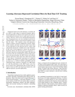 Learning Aberrance Repressed Correlation Filters for Real-Time UAV
  Tracking