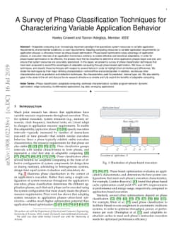 A Survey of Phase Classification Techniques for Characterizing Variable
  Application Behavior