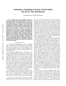 Redundancy Scheduling in Systems with Bi-Modal Job Service Time
  Distribution