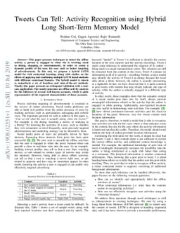 Tweets Can Tell: Activity Recognition using Hybrid Long Short-Term
  Memory Model