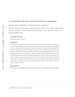 The uncertainty estimation of feature-based forecast combinations