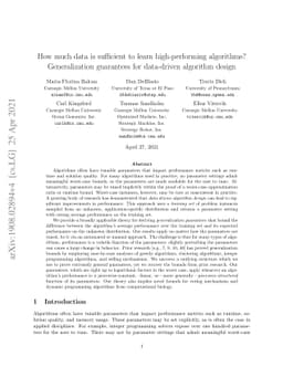 How much data is sufficient to learn high-performing algorithms?
  Generalization guarantees for data-driven algorithm design