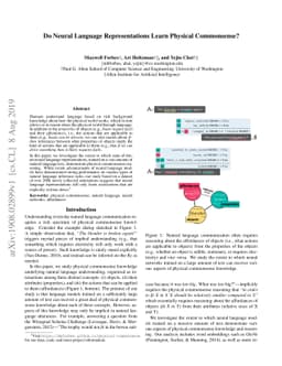 Do Neural Language Representations Learn Physical Commonsense?