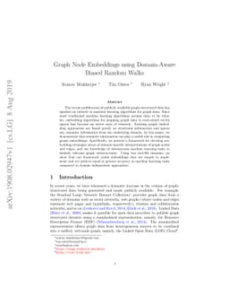 Graph Node Embeddings using Domain-Aware Biased Random Walks