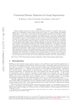 Constrained domain adaptation for Image segmentation