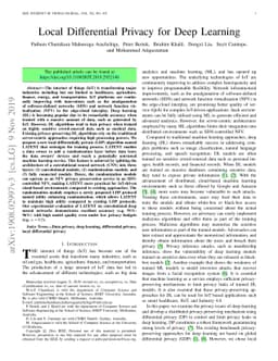 Local Differential Privacy for Deep Learning