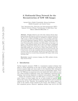 A Multimodal Deep Network for the Reconstruction of T2W MR Images