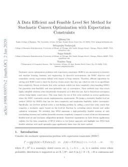 A Data Efficient and Feasible Level Set Method for Stochastic Convex
  Optimization with Expectation Constraints