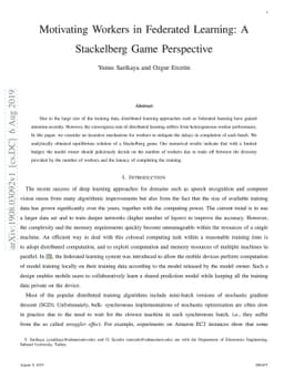 Motivating Workers in Federated Learning: A Stackelberg Game Perspective