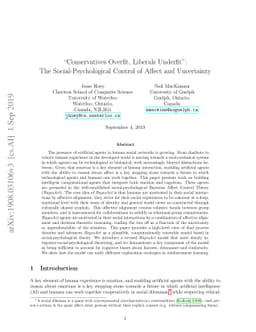 "Conservatives Overfit, Liberals Underfit": The Social-Psychological
  Control of Affect and Uncertainty