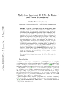 Multi Scale Supervised 3D U-Net for Kidney and Tumor Segmentation