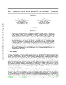 De-anonymization Attacks on Neuroimaging Datasets