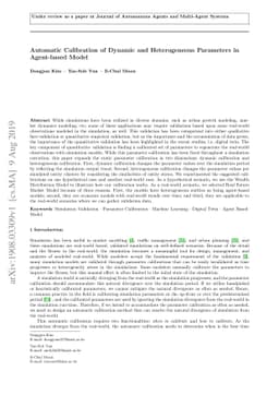 Automatic Calibration of Dynamic and Heterogeneous Parameters in
  Agent-based Model
