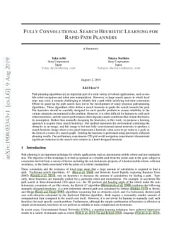Fully Convolutional Search Heuristic Learning for Rapid Path Planners