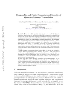 Composable and Finite Computational Security of Quantum Message
  Transmission