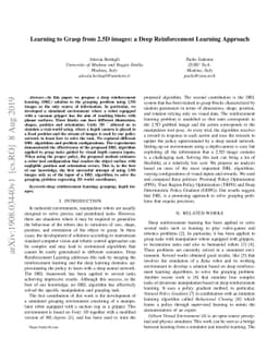 Learning to Grasp from 2.5D images: a Deep Reinforcement Learning
  Approach