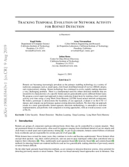 Tracking Temporal Evolution of Network Activity for Botnet Detection