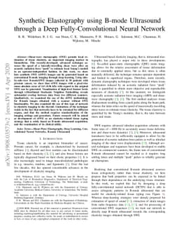 Synthetic Elastography using B-mode Ultrasound through a Deep
  Fully-Convolutional Neural Network