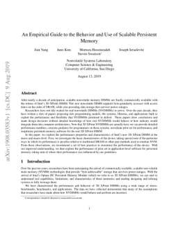 An Empirical Guide to the Behavior and Use of Scalable Persistent Memory