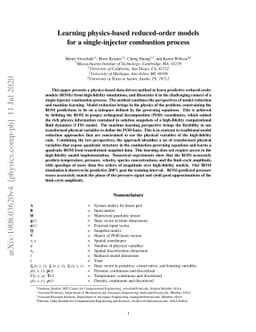 Learning physics-based reduced-order models for a single-injector
  combustion process