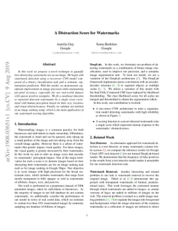 A Distraction Score for Watermarks