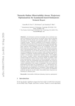 Towards Online Observability-Aware Trajectory Optimization for
  Landmark-based Estimators