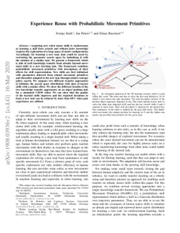 Experience Reuse with Probabilistic Movement Primitives