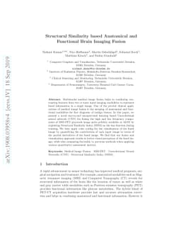 Structural Similarity based Anatomical and Functional Brain Imaging
  Fusion