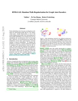 RWR-GAE: Random Walk Regularization for Graph Auto Encoders