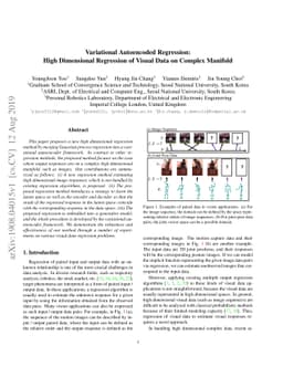 Variational Autoencoded Regression: High Dimensional Regression of
  Visual Data on Complex Manifold