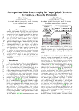 Self-supervised Data Bootstrapping for Deep Optical Character
  Recognition of Identity Documents