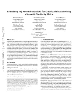 Evaluating Tag Recommendations for E-Book Annotation Using a Semantic
  Similarity Metric