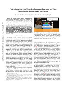Fast Adaptation with Meta-Reinforcement Learning for Trust Modelling in
  Human-Robot Interaction